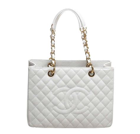 white chanel tote bag|white chanel grand shopper tote.